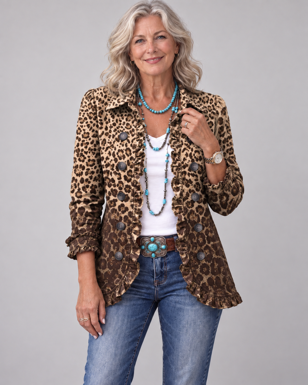 Aisling | Blazer in Leopard Print
