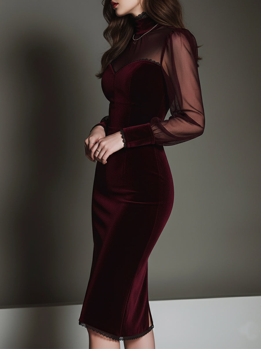Chic Midi Dress in Polyester with Cotton Accents and Heart Motif
