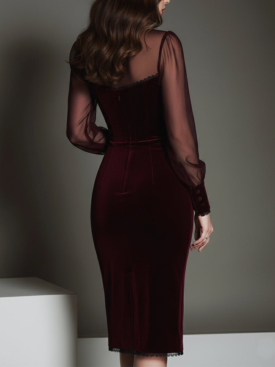 Chic Midi Dress in Polyester with Cotton Accents and Heart Motif