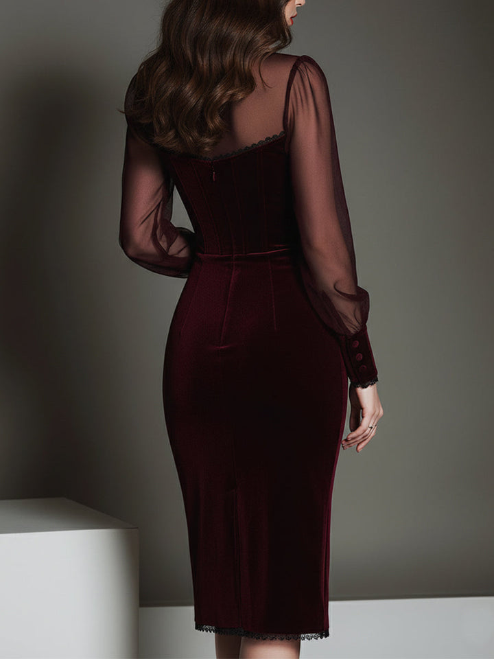 Chic Midi Dress in Polyester with Cotton Accents and Heart Motif