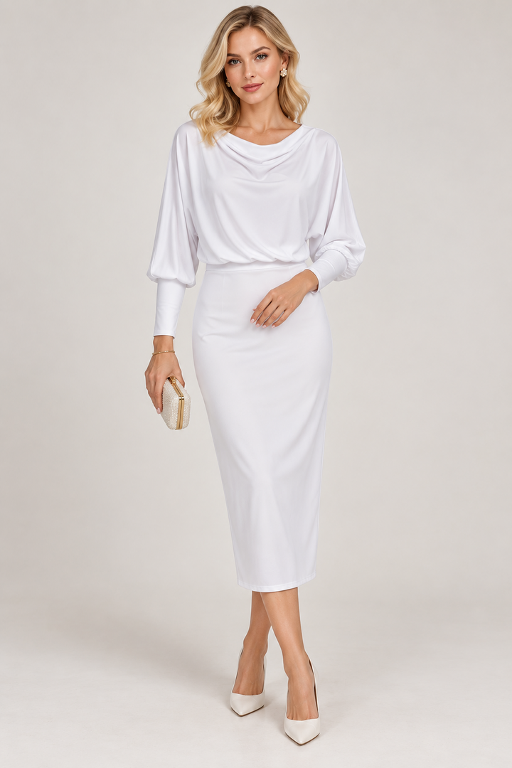 Karolína | Ruching Detail Midi Dress