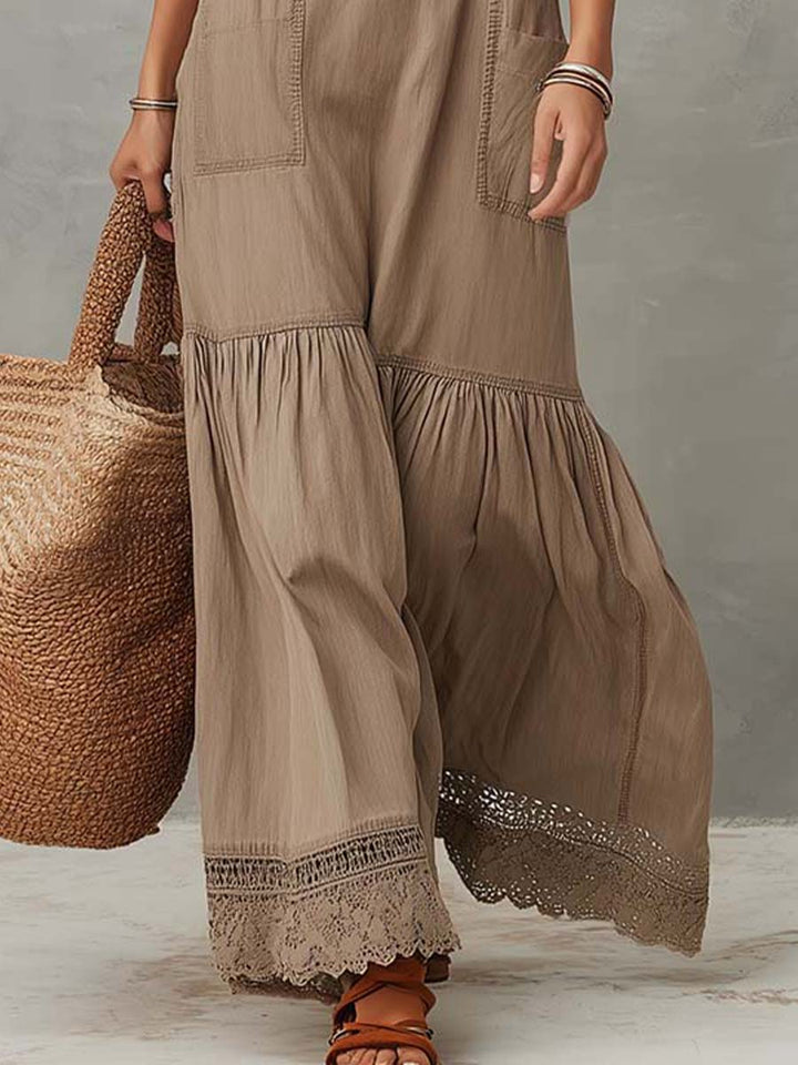 Timeless Khaki Sleeveless Maxi Dress Crafted from 100% Cotton