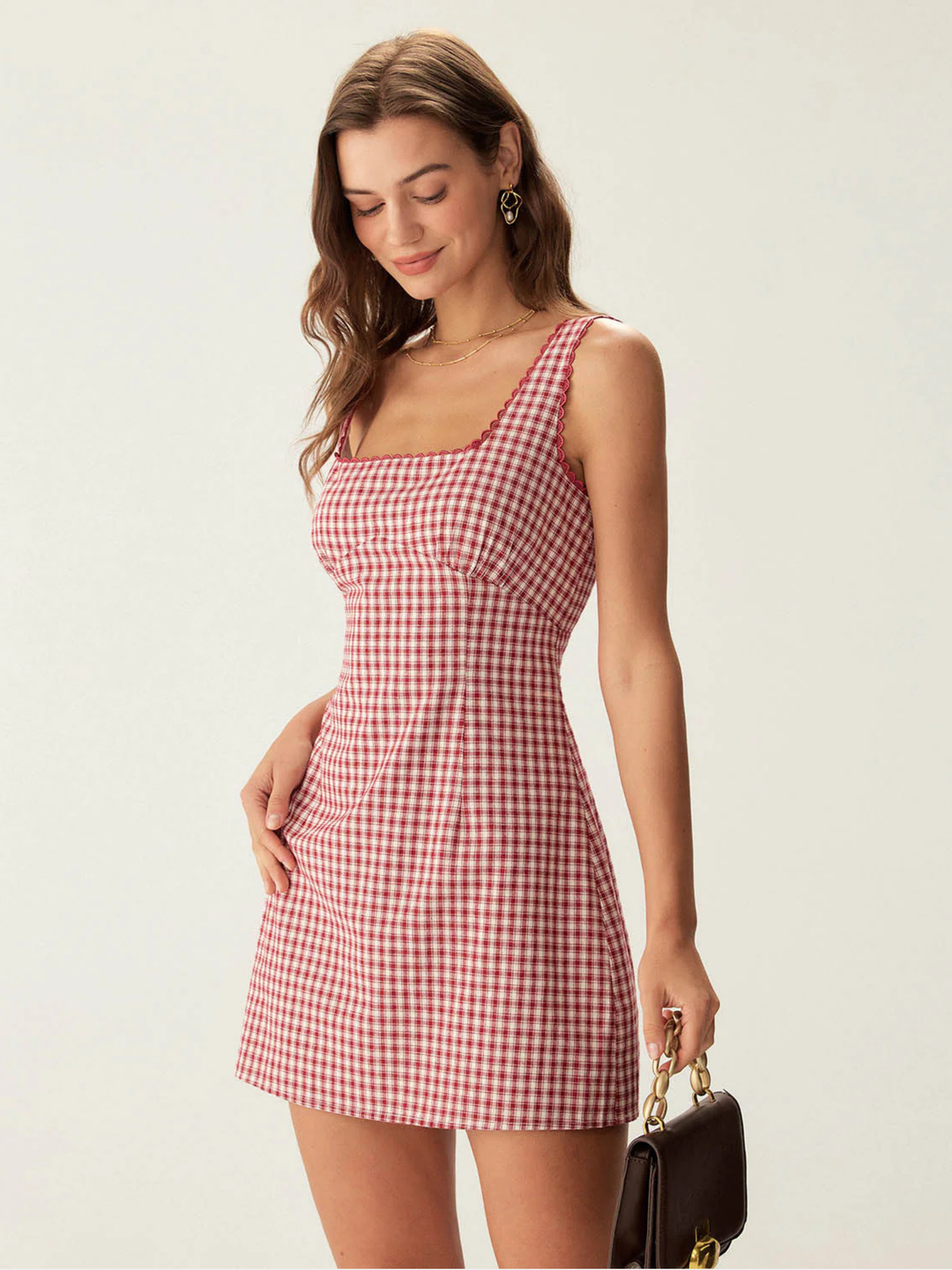 Lightweight Mini Gingham Dress by Bergamo