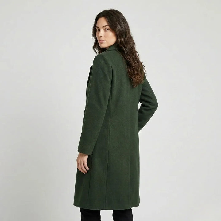 Structured Double-Breasted Coat Crafted from Premium Wool Blend