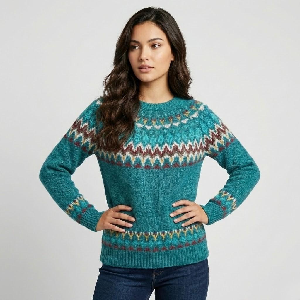 Nordic Patterned Knit Sweater