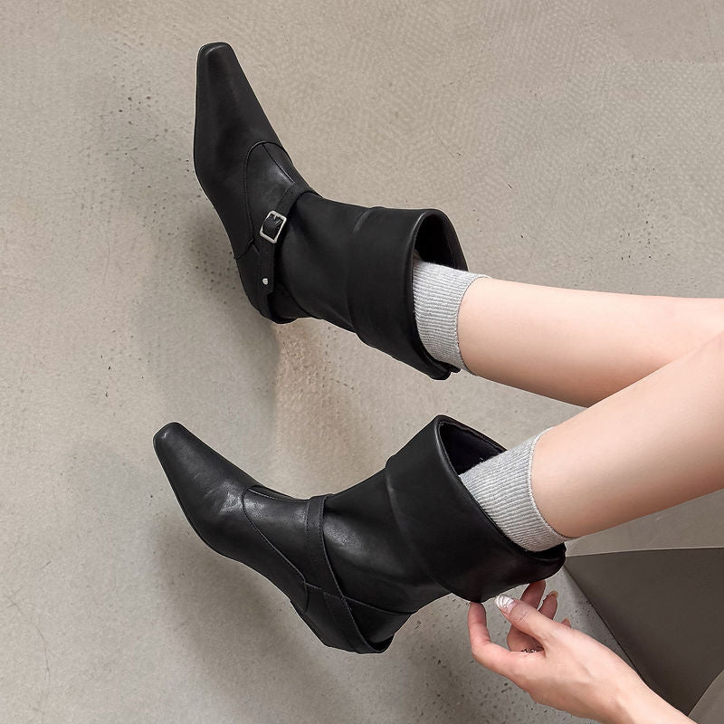 Genuine Suede Queli Ankle Boots