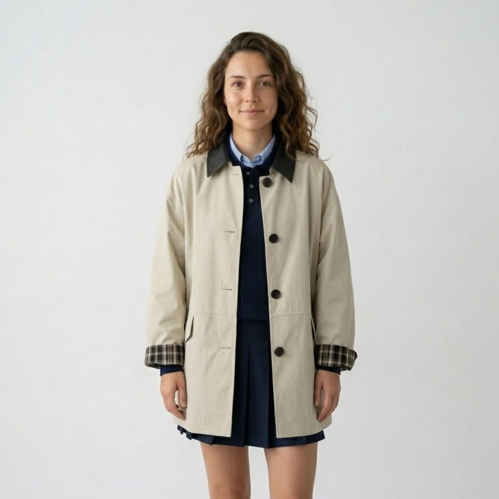 Relaxed Fit Double-Breasted Structured Jacket