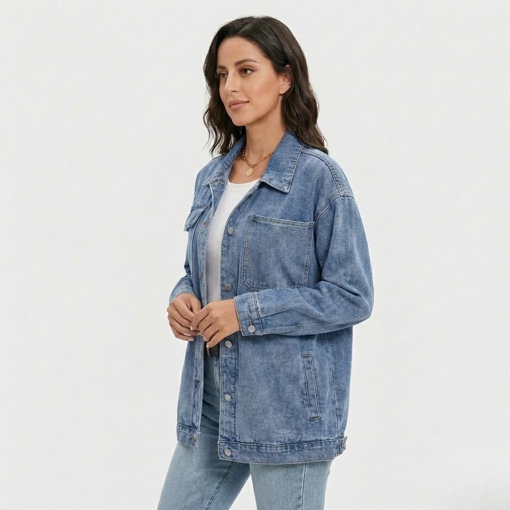 Relaxed Fit Denim Shirt Jacket