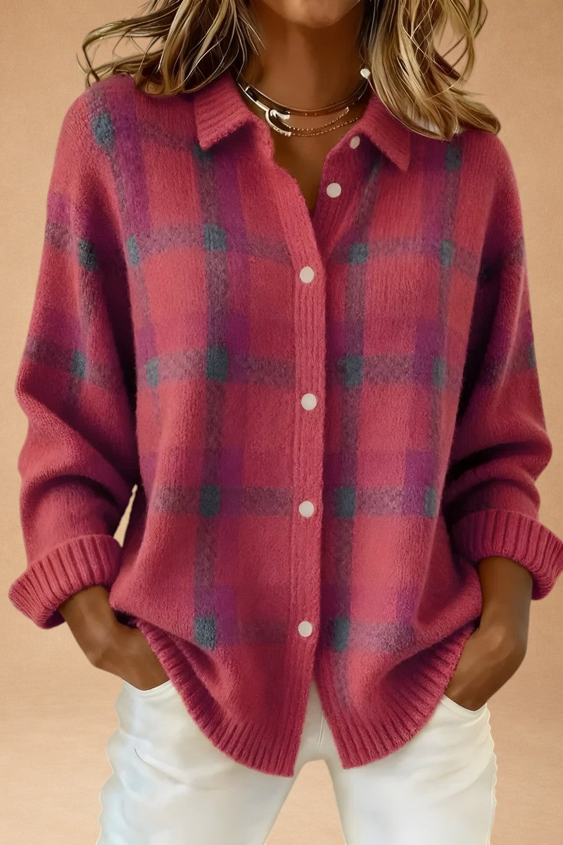 Katerina - Retro Wool Handcrafted Sweater with Contrast