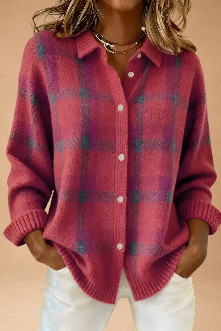 Katerina - Retro Wool Handcrafted Sweater with Contrast