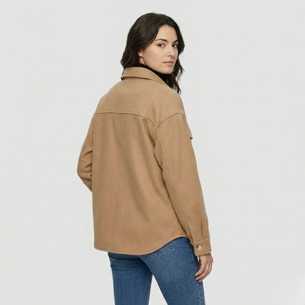 Solid-Colored Shirt Jacket with Contemporary Urban Flair