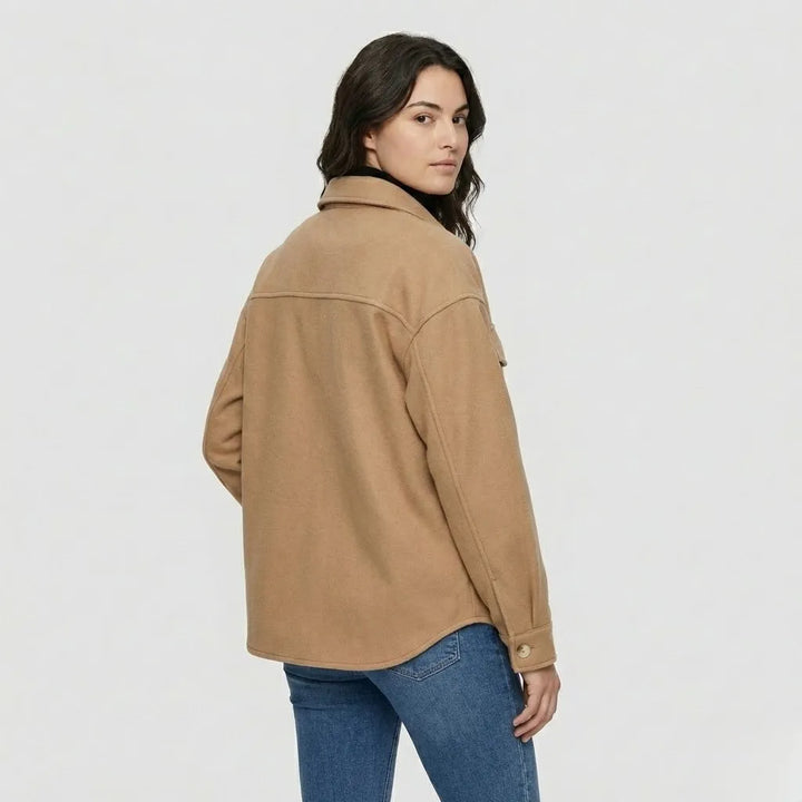 Solid-Colored Shirt Jacket with Contemporary Urban Flair