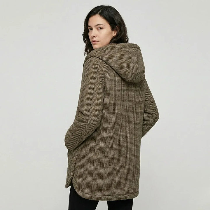Cozy Hooded Wool Jacket with Relaxed Fit and Insulated Lining