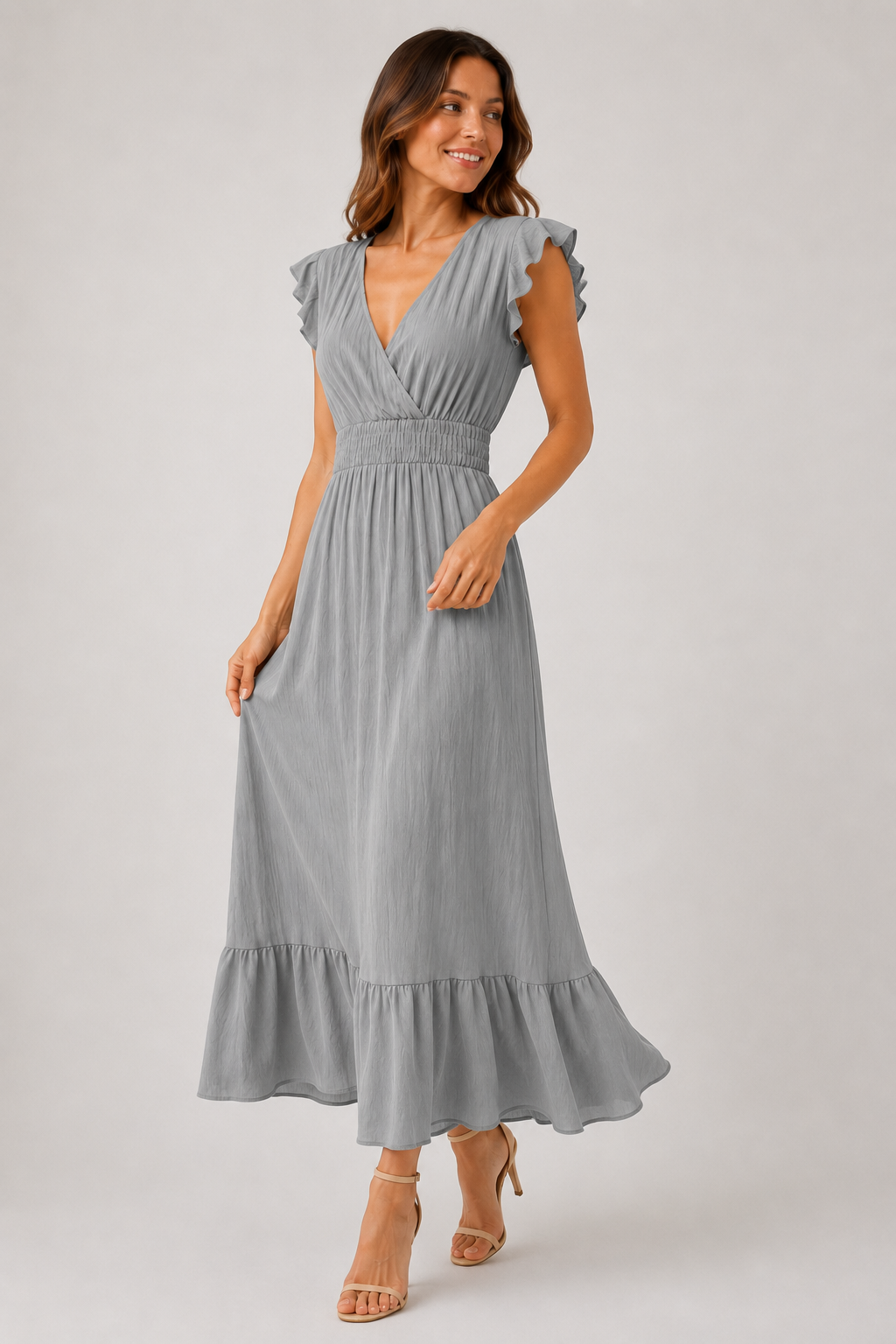 Lea | Ruffled Sleeve Summer Maxi Dress
