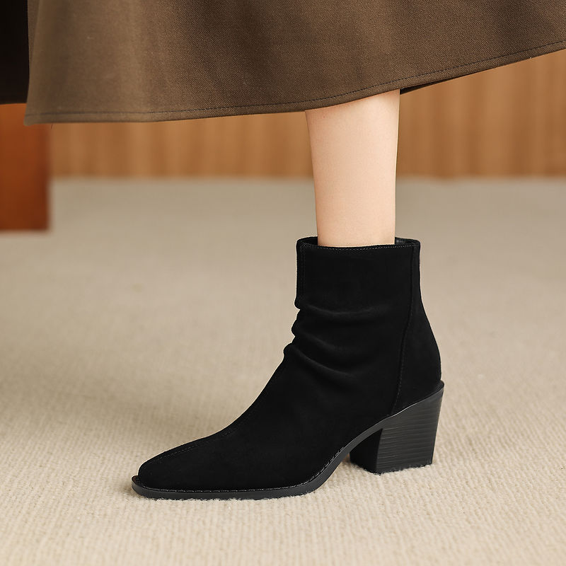 Meren Genuine Suede Ankle Boots