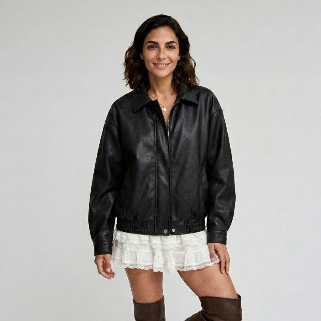 Casual Urban Oversized Jacket with Front Closure