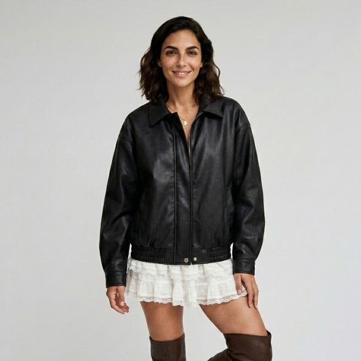 Casual Urban Oversized Jacket with Front Closure