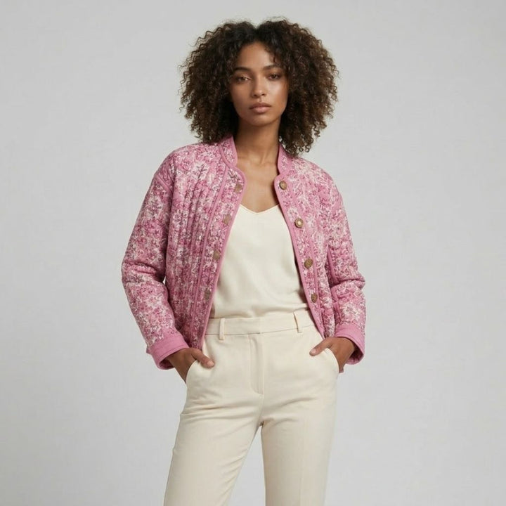 Button-Up Short Quilted Jacket