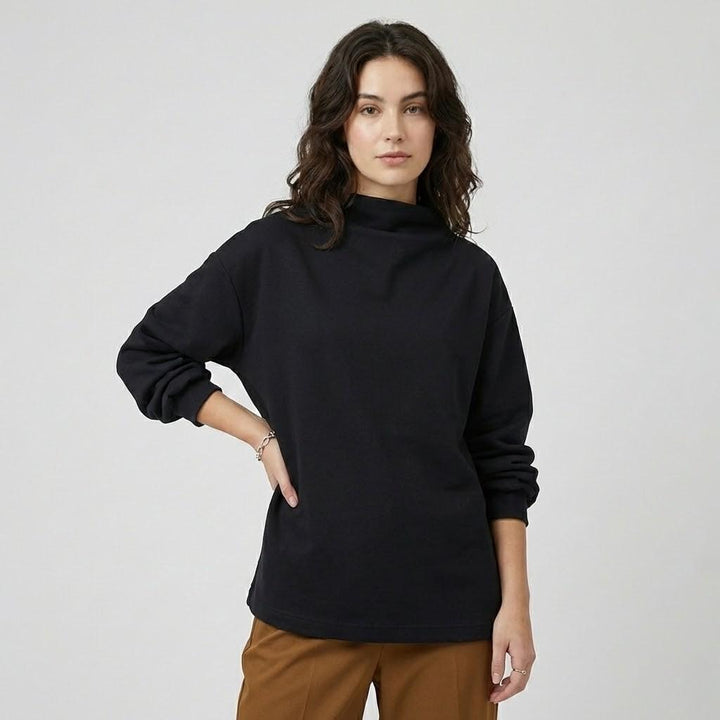 Relaxed Fit Minimalist Sweater with Structured Design