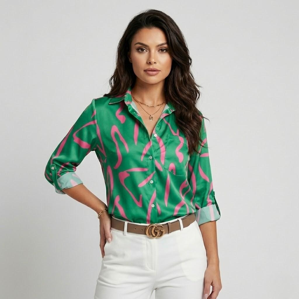 Relaxed Fit Viscose Blend Flowing Blouse
