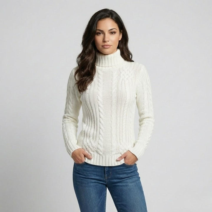 Fitted Cable Knit Sweater