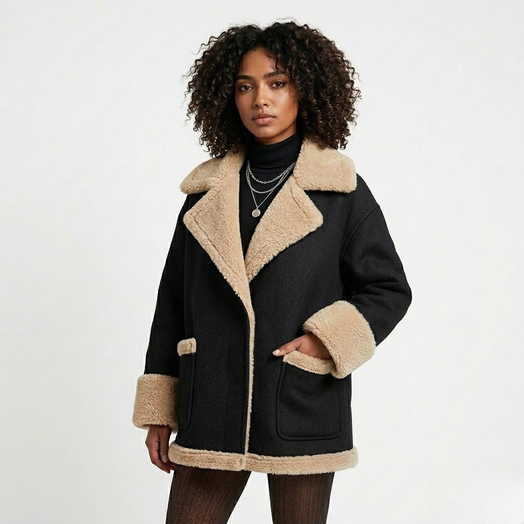 Tailored Coat with Oversized Collar
