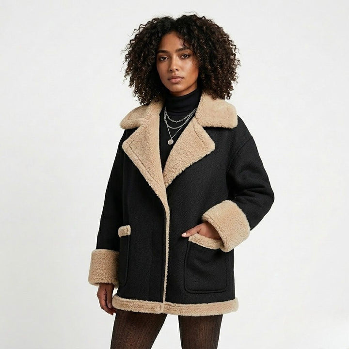 Tailored Coat with Oversized Collar
