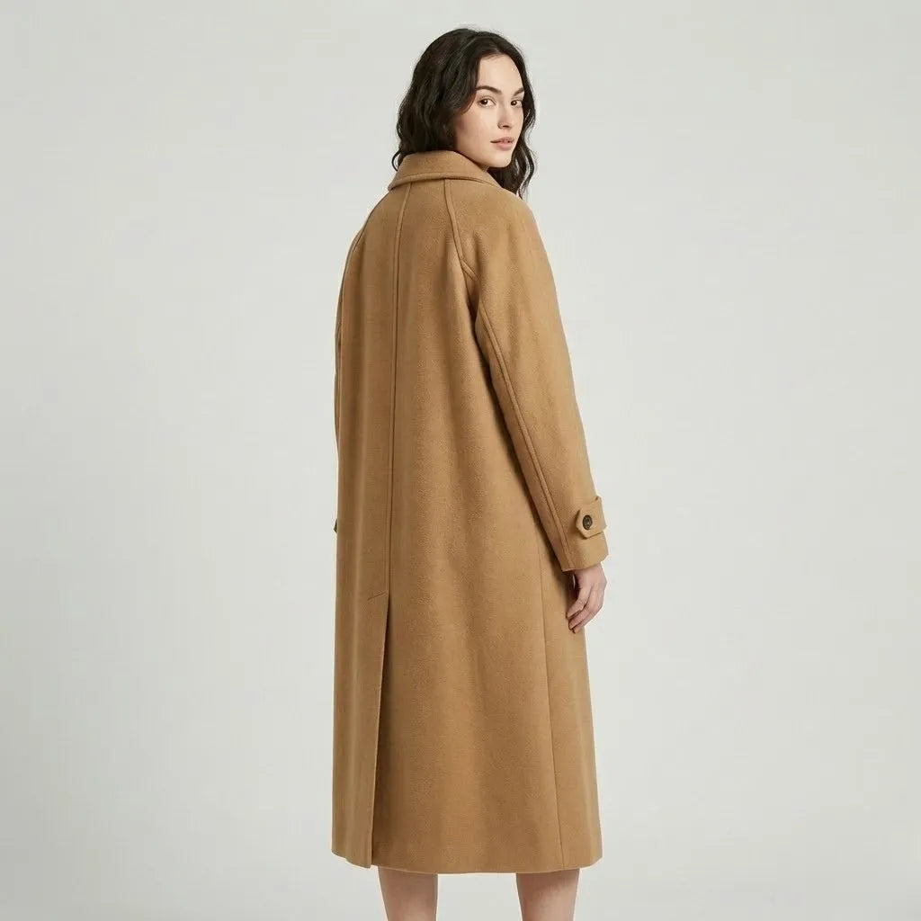 Timeless Straight-Cut Long Wool Blend Coat