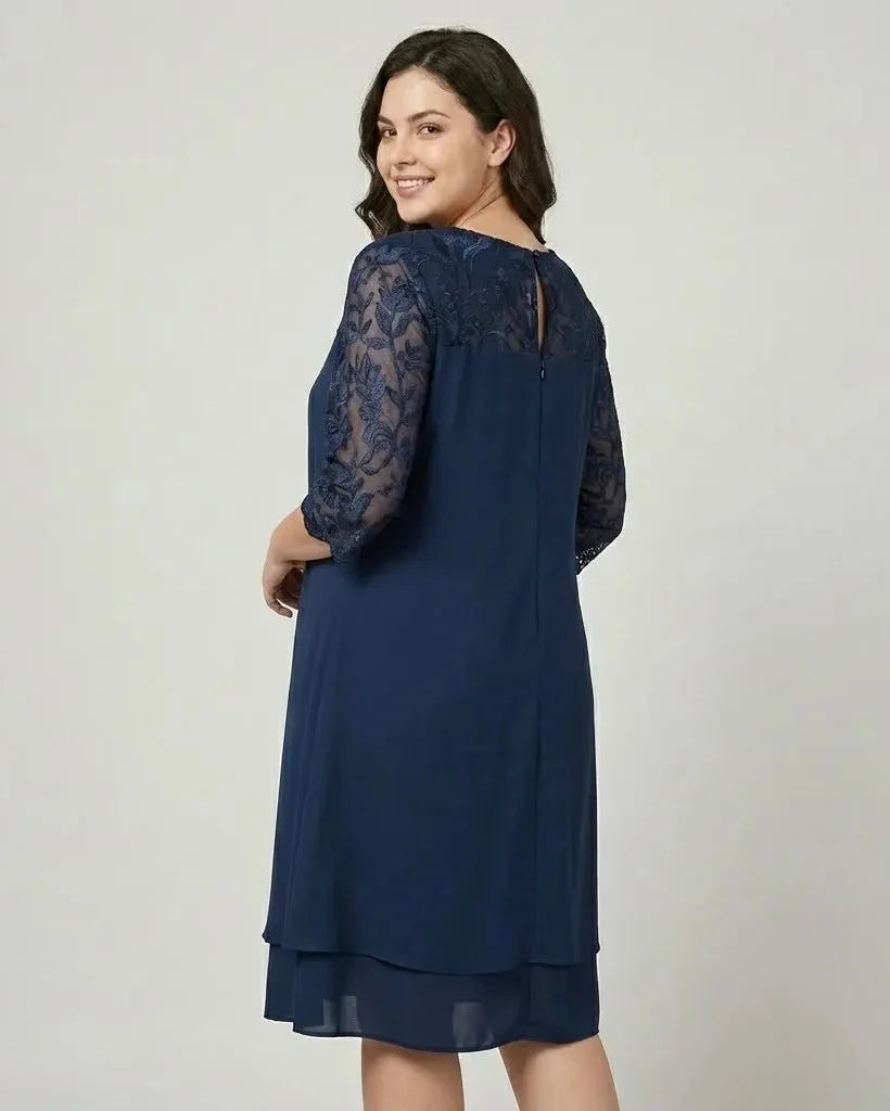 Ľubomila | Chic Midi Dress Featuring Embellished Sleeves