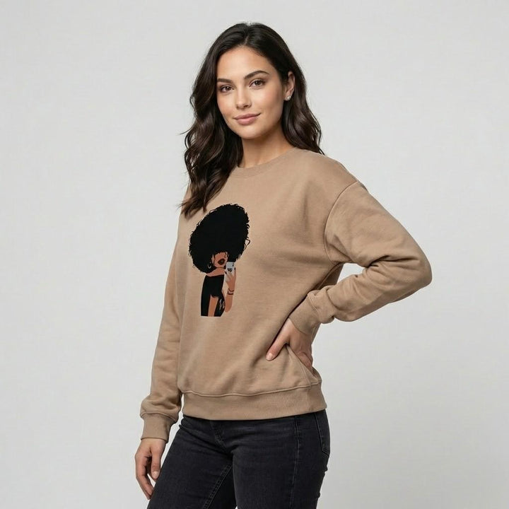Relaxed Fit Cotton Sweatshirt with Graphic Design