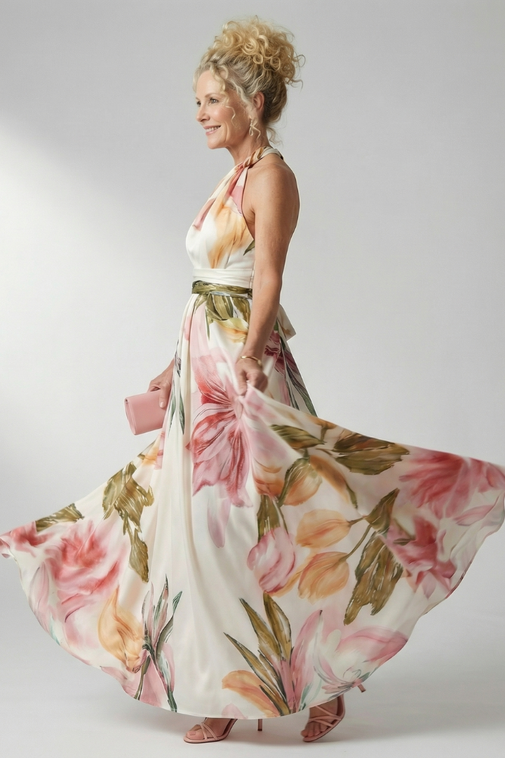 Dagmar | Halter Neck Floral Maxi Dress