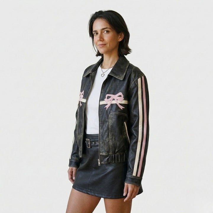 Stylish Oversized City Jacket in Polyurethane and Polyester with Decorative Accents