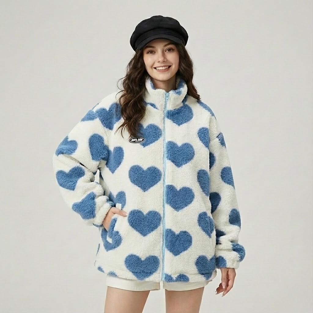 Reversible Oversized Quilted Jacket in Cotton Blend