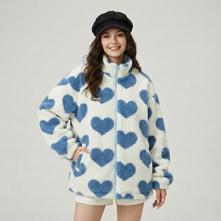 Reversible Oversized Quilted Jacket in Cotton Blend