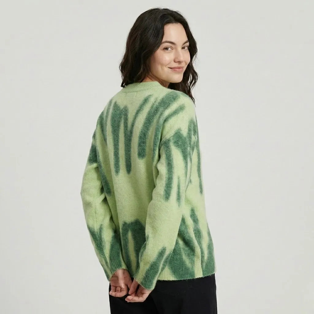 Organic Pattern Oversized Knit Sweater