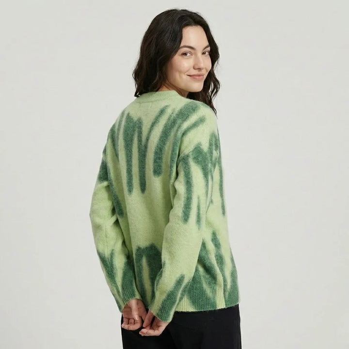 Organic Pattern Oversized Knit Sweater