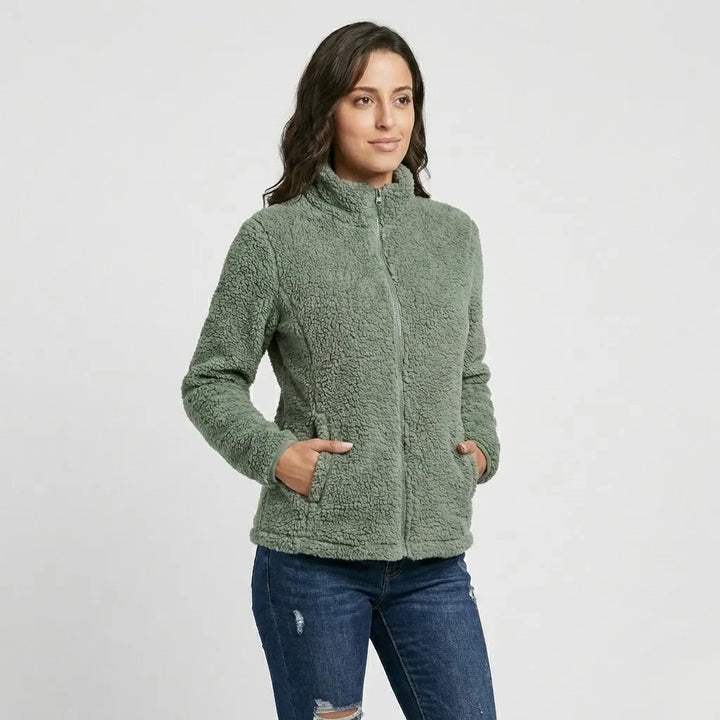 Urban-Style High Collar Fleece Jacket
