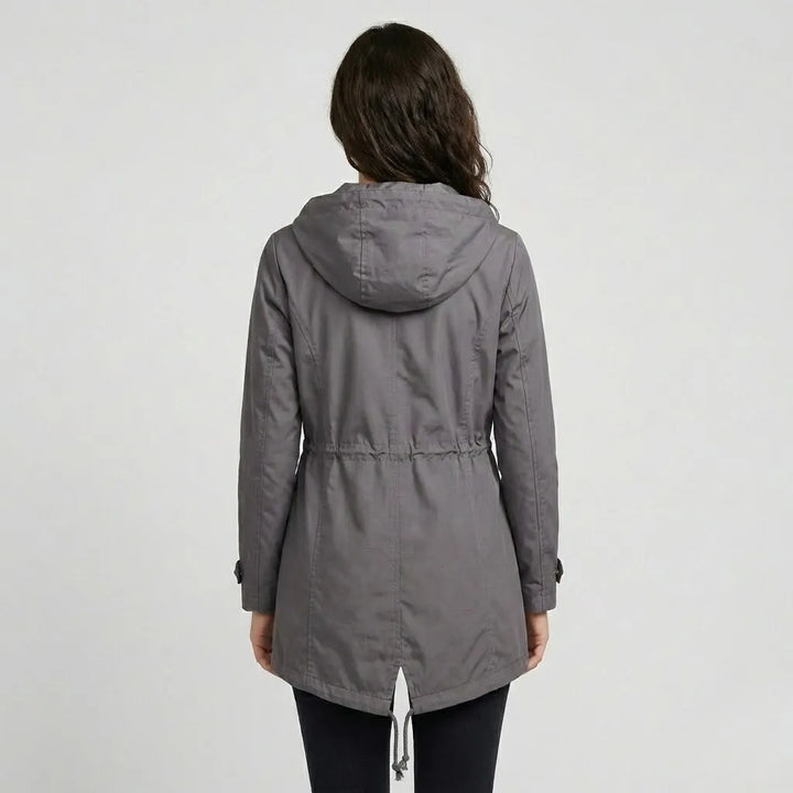 Fitted Hooded Long Parka in Technical Cotton