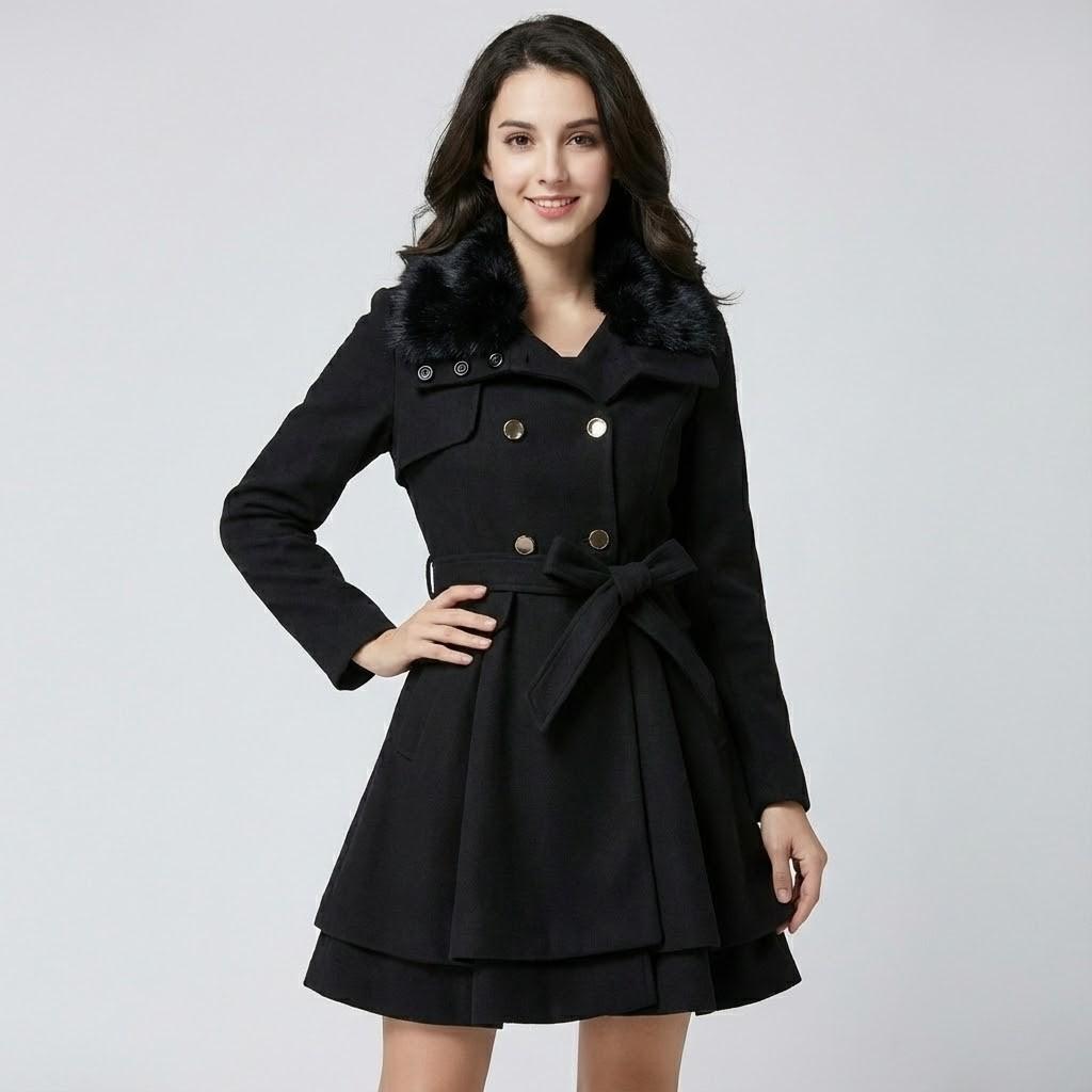 Chic Fitted Winter Coat with Luxurious Soft Collar