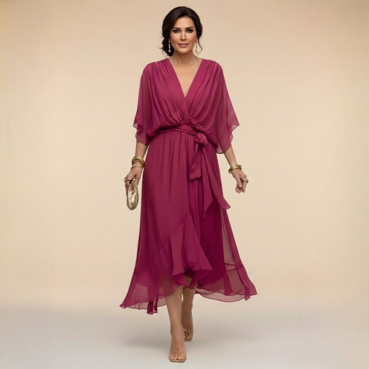Rebecca | V-Cut Midi Dress