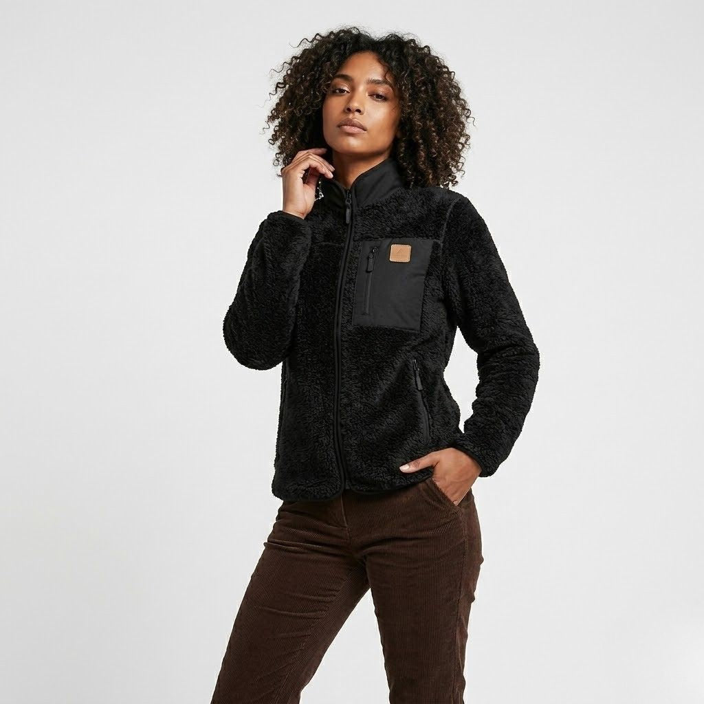 Fleece Jacket Featuring Convenient Pockets and Front Closure