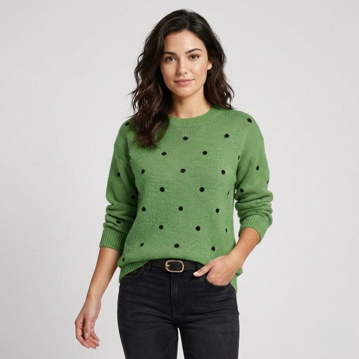 Patterned Textured Knit Sweater