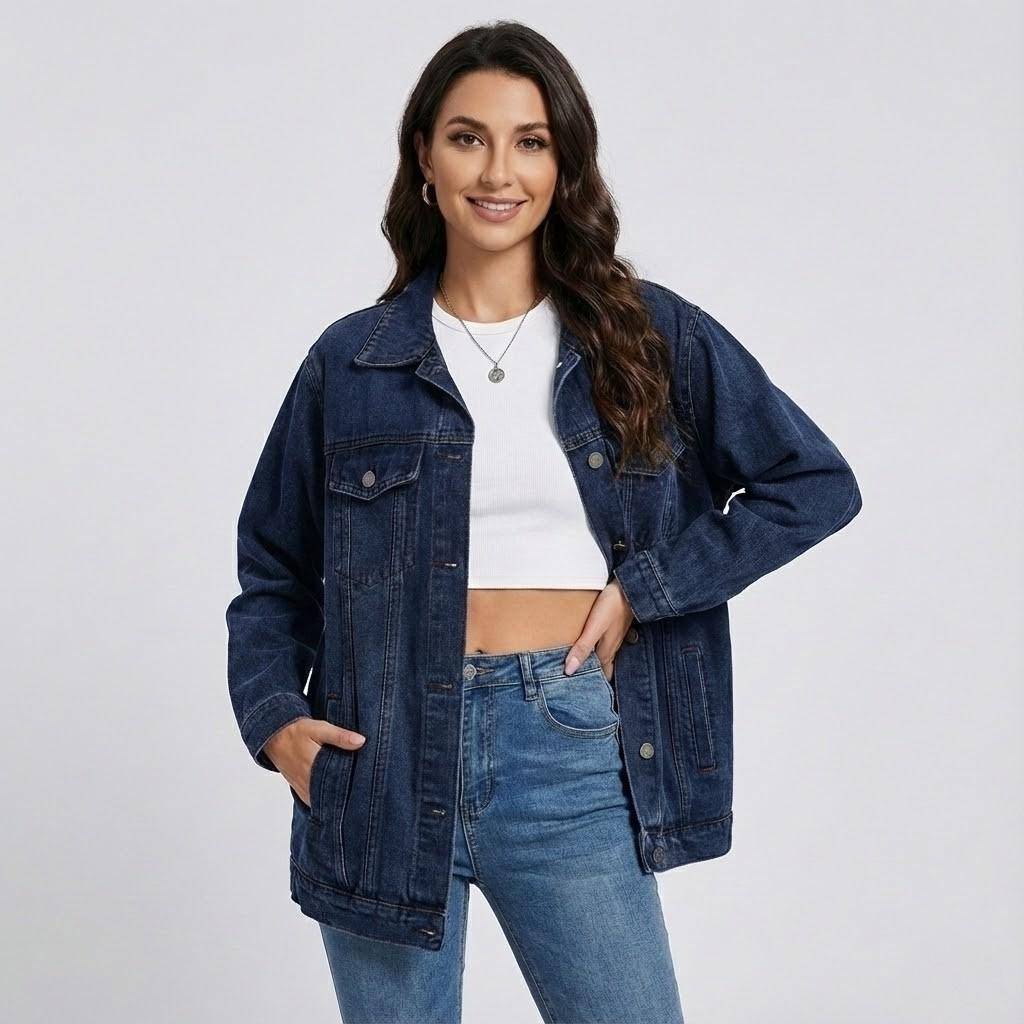 Urban-Style Oversized Denim Jacket