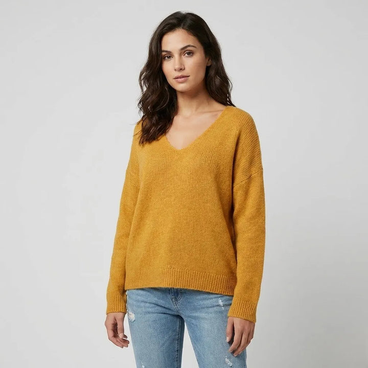 Cozy V-Neck Sweater in a Soft Wool Blend with Relaxed Fit