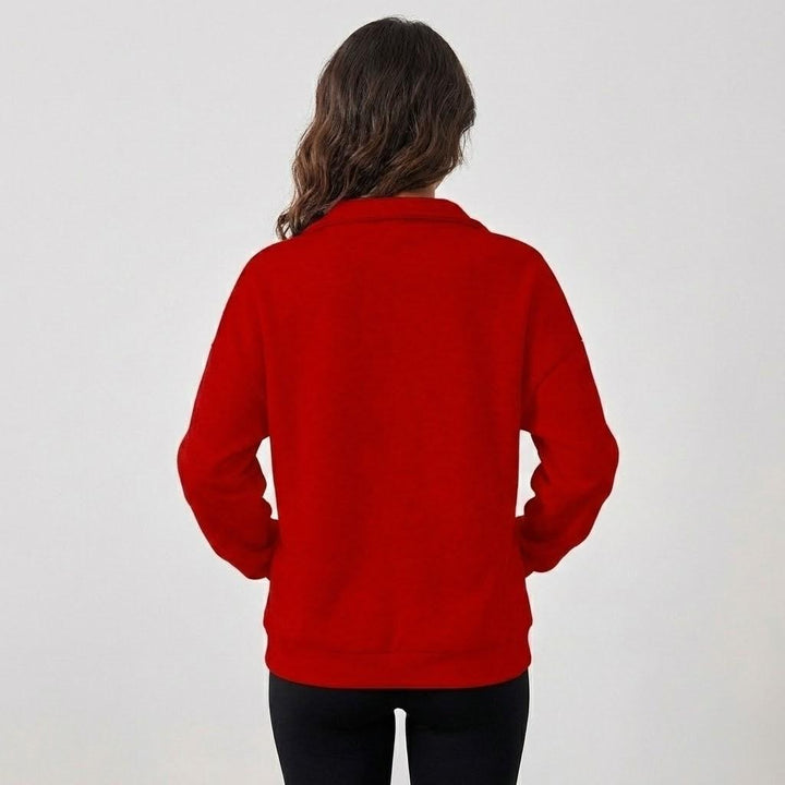 Relaxed Fit High Collar Cotton Blend Sweatshirt