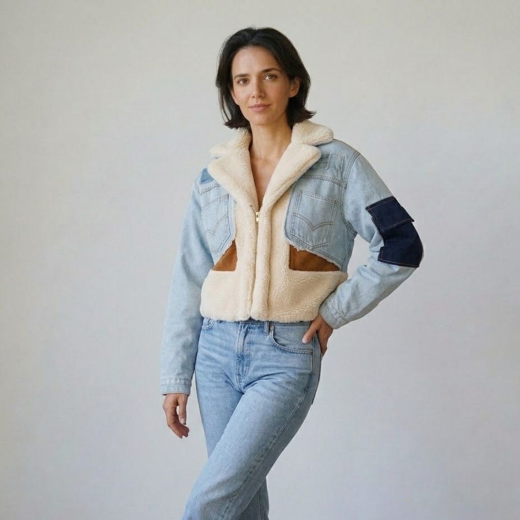 Urban-Style Short Jacket with a Bold Wide Collar