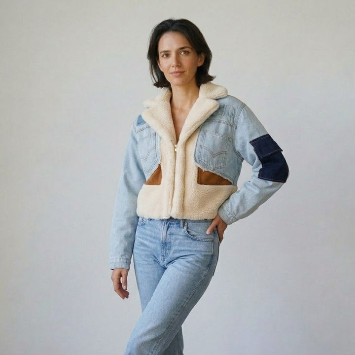 Urban-Style Short Jacket with a Bold Wide Collar
