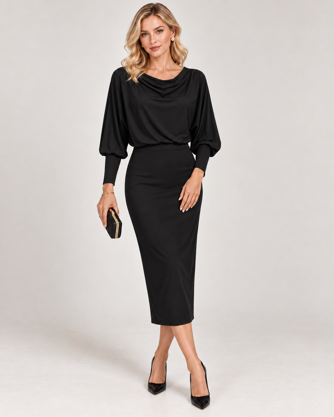 Karolína | Ruching Detail Midi Dress