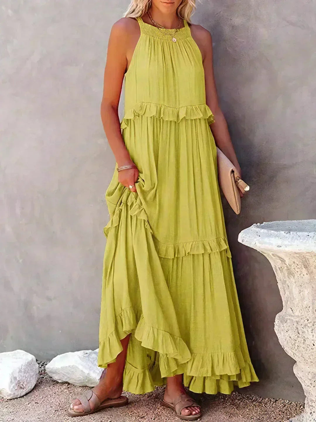 Long Dress in Coral Colour