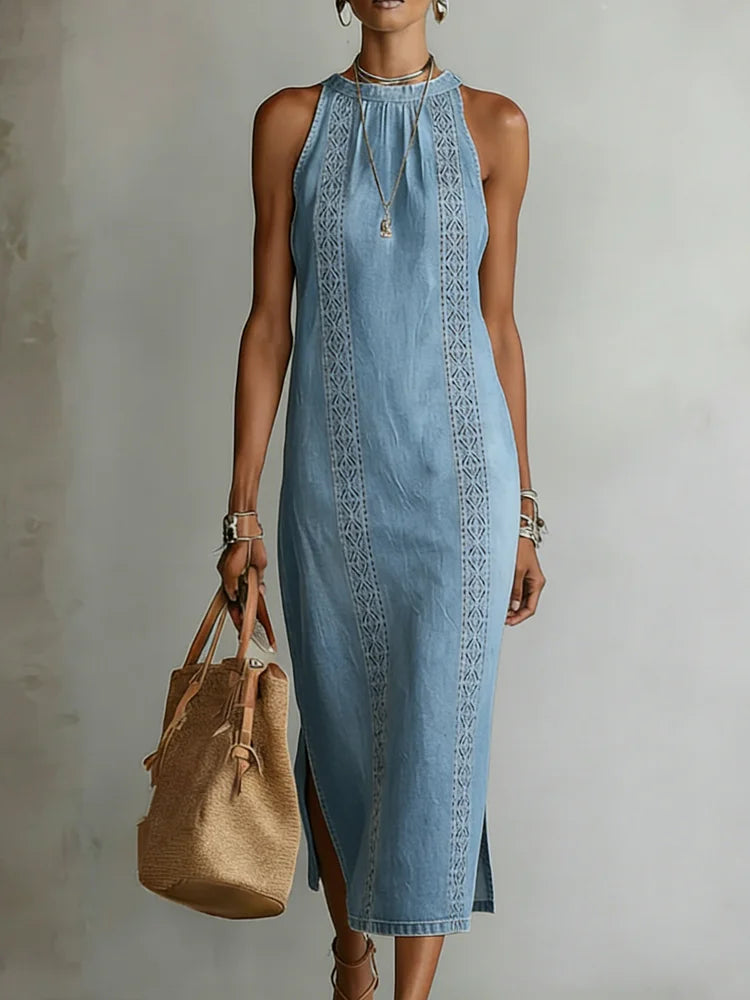 Júlia - Vintage Lace Denim Dress